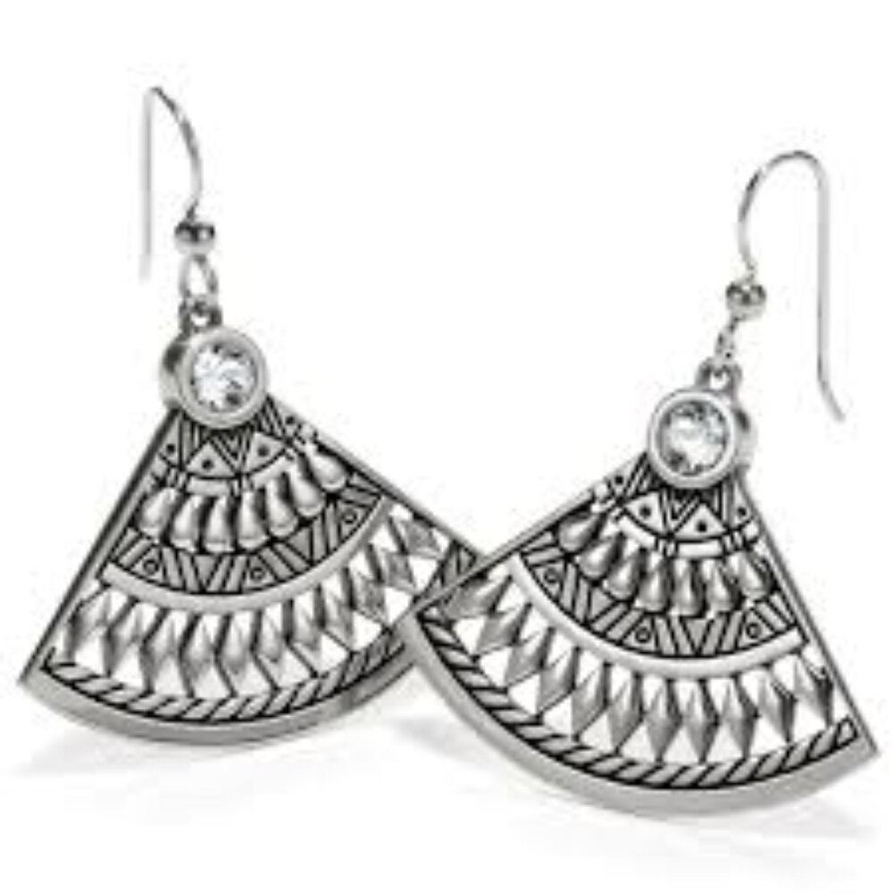 Brighton Africa Stories Basket French Wire Dangle  Earrings Silver